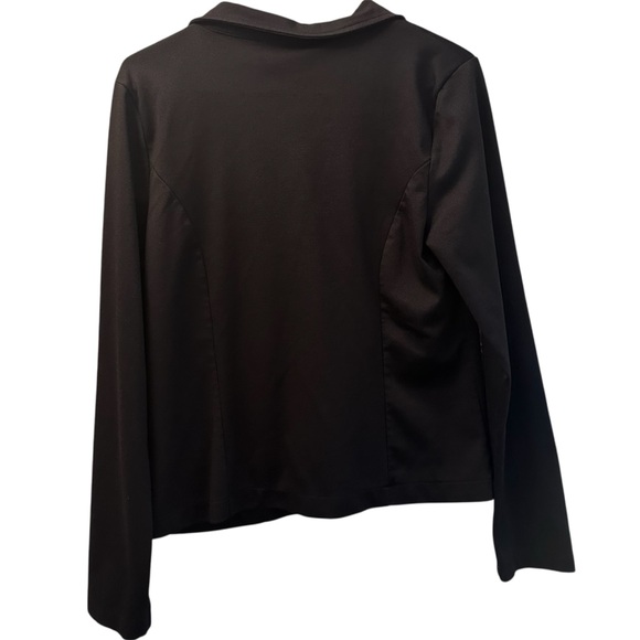 Zenana Knit Blazer Women's Lg Black Lightweight Stretchy Career Academia Office - Picture 2 of 4